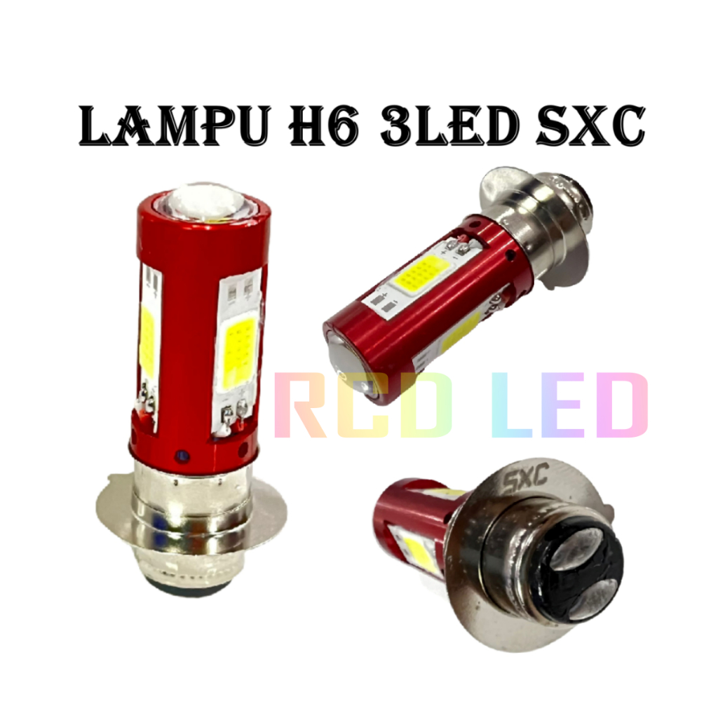 BOHLAM LED H6 SXC 3 LED MERK SXC I Bohlam Depan H6 LED SXC | LAMPU MOTOR