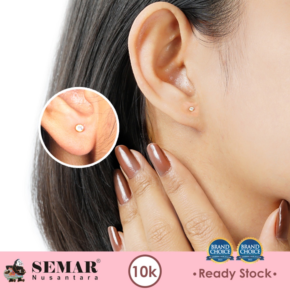 [PRODUK QFK8I47] Anting Emas Toge Korea Sunmi Super Ringan Gold 10K Semar Nusantara 98