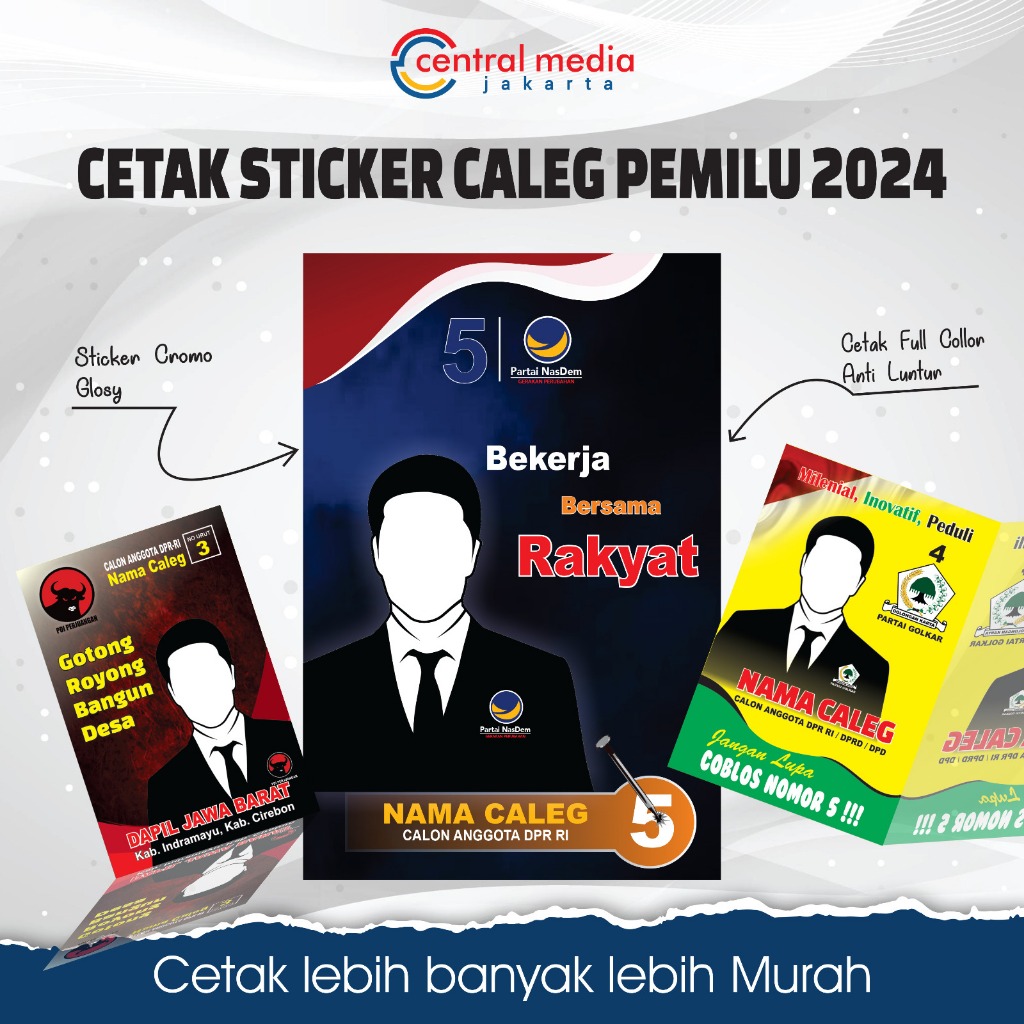 

Cetak Sticker Caleg Partai 10x15 cm Stiker Kampanye PEMILU PILKADA
