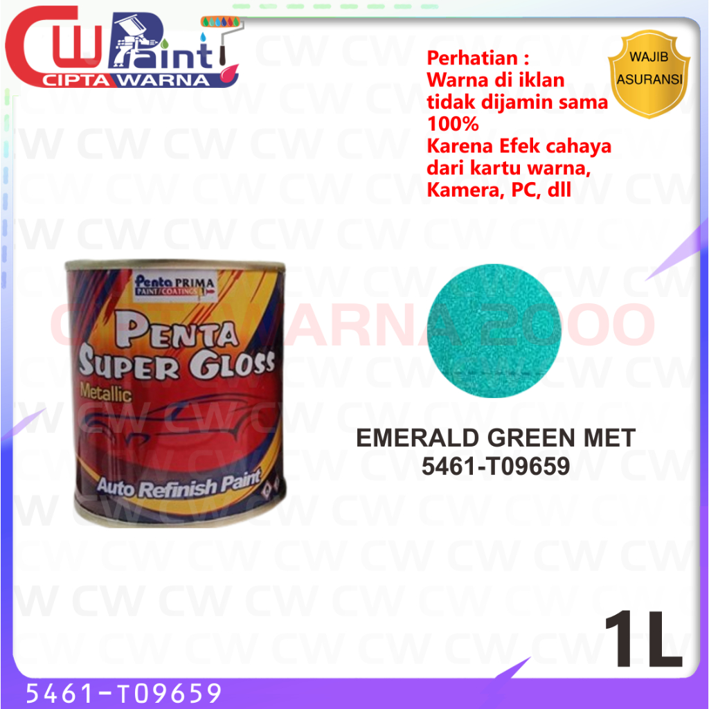 Cat Penta Super Gloss Metalic Warna Emerald Green Met 5461-T09659 200Gr 1Kg - CWK