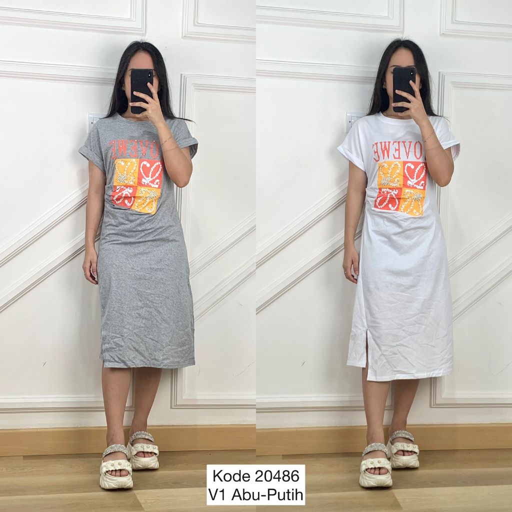 Baju Terusan Wanita Dress Casual I Dress Kaos Import I Dress Bahan Kaos I Dress Kaos Wanita Import