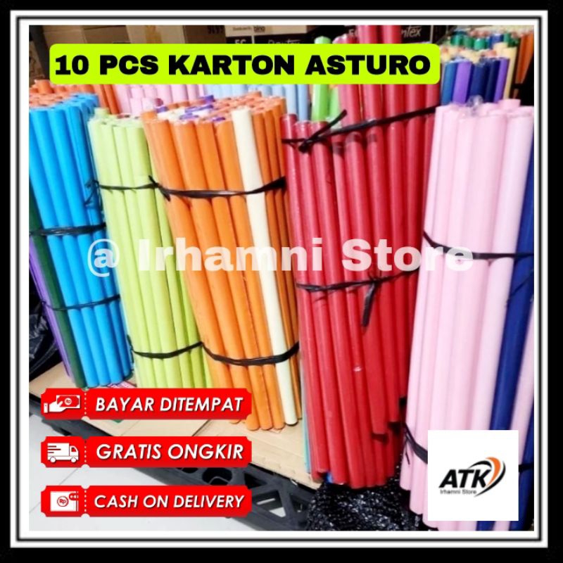 

10 Lembar Kertas Karton Asturo warna uk 40 x 60 cm