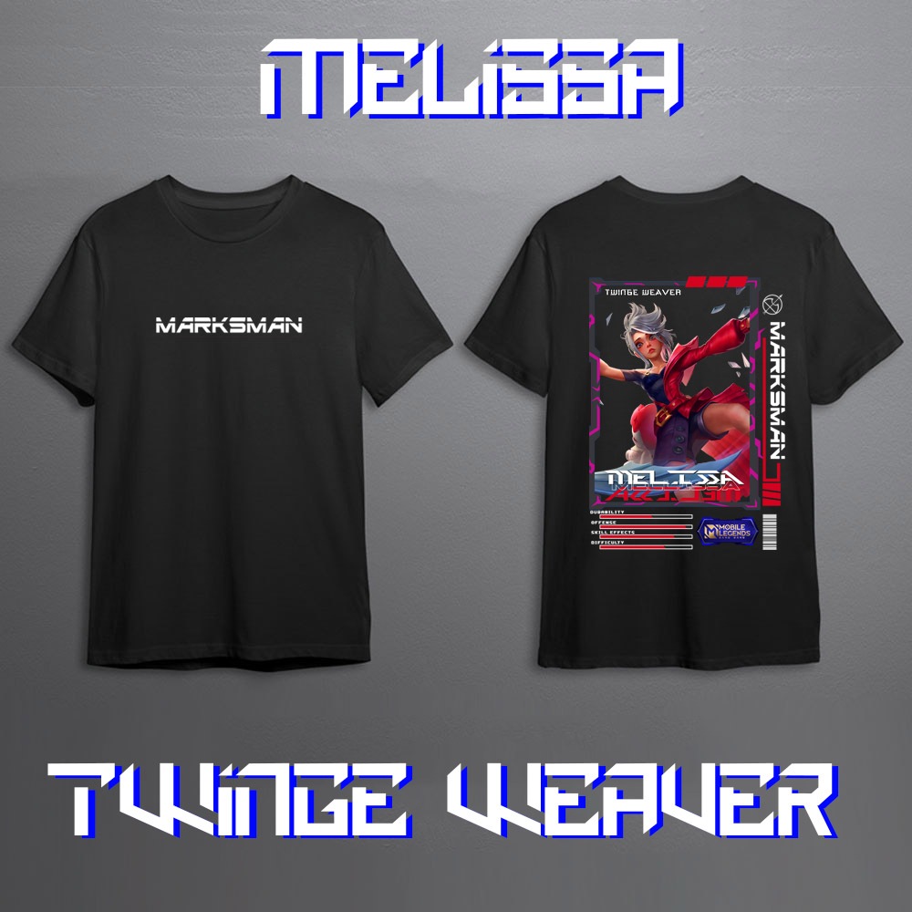 Kaos Pria Mobile Legend Hero MELISSA MARKSMAN Skin Keren//Kaos Mobile Legend//Kaos ML//Kaos Skin