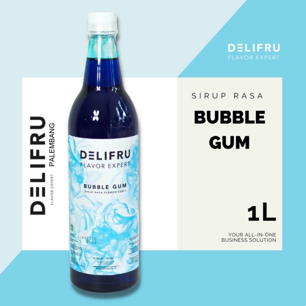 

Bubble Gum Syrup Delifru 1 Liter - Sirup Permen Karet Premium