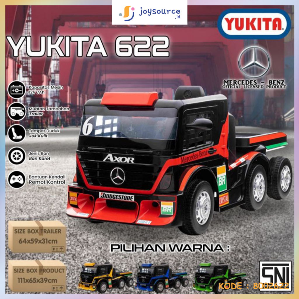 Mainan anak mobil aki Yukita 622 truck lisensi 12V