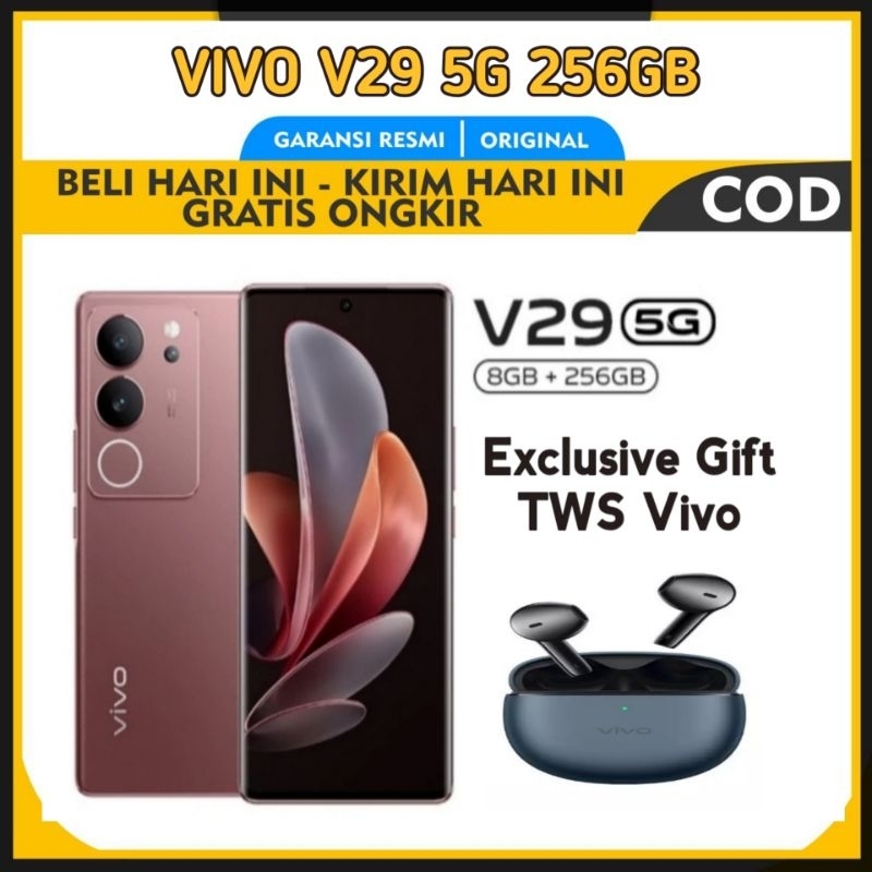 Hp Vivo V29 5G Ram 8Gb+(8Gb) Internal 512Gb - Aura Light Portrait Snapdragon 778G Garansi Resmi