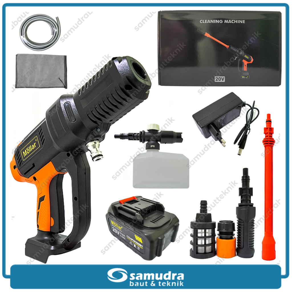 Mesin Cuci Steam Baterai MOLLAR Q8 Cordless Jet Cleaner Motor Mobil