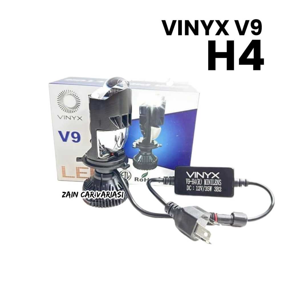 LAMPU UTAMA H4 MINI PROJECTOR PROJIE ORIGINAL VINYX V9 MOBIL MOTOR