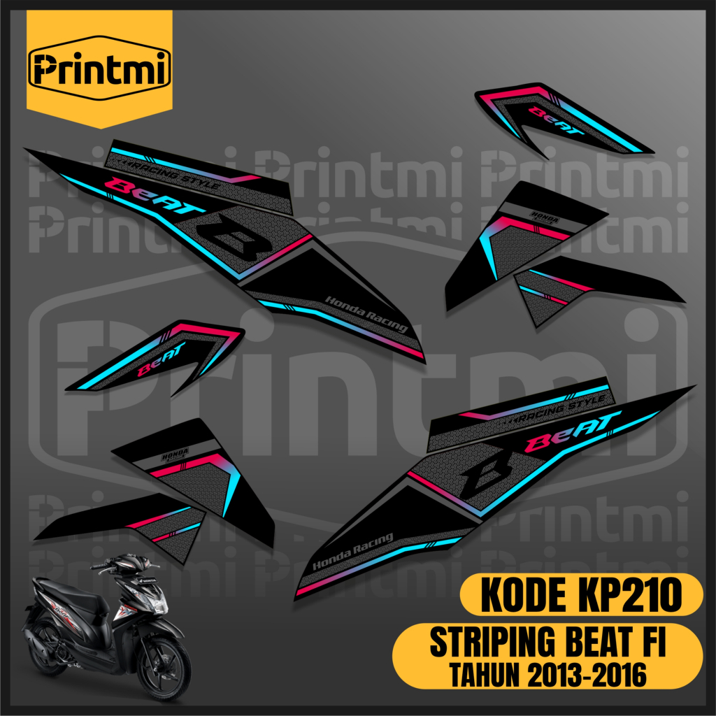 Striping Stiker Motor Beat Fi 2013 2014 2015 2016 Variasi List Skotlet Printmi KP210