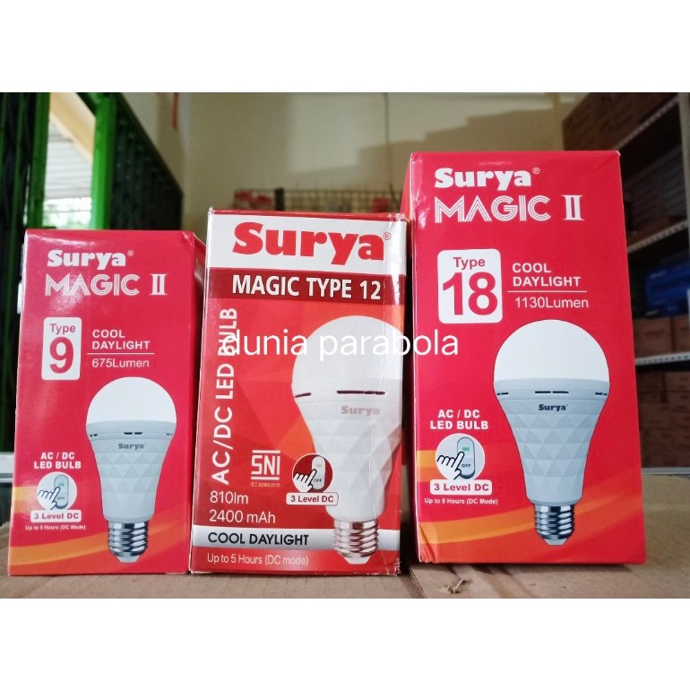 LAMPU SURYA MAGIC TYPE 12 10 WATT / SURYA MAGIC II TYPE 9 MAGIC II TYPE 18 LAMPU EMERGENCY SURYA