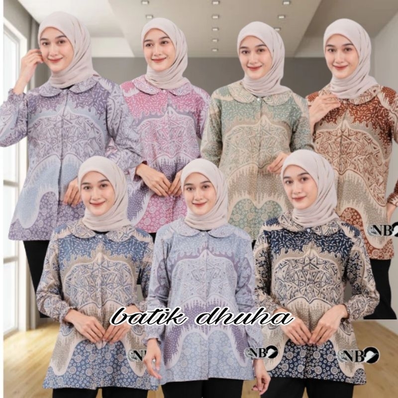 Atasan Batik Wanita Modern / Blus Batik Modern Seragam Kantor M L XL XXL