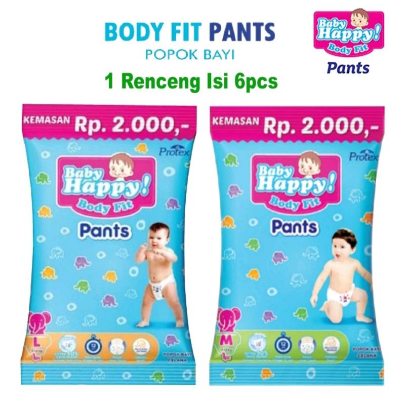 BABY HAPPY PANTS PAMPERS 1 Renceng 6 Sachet