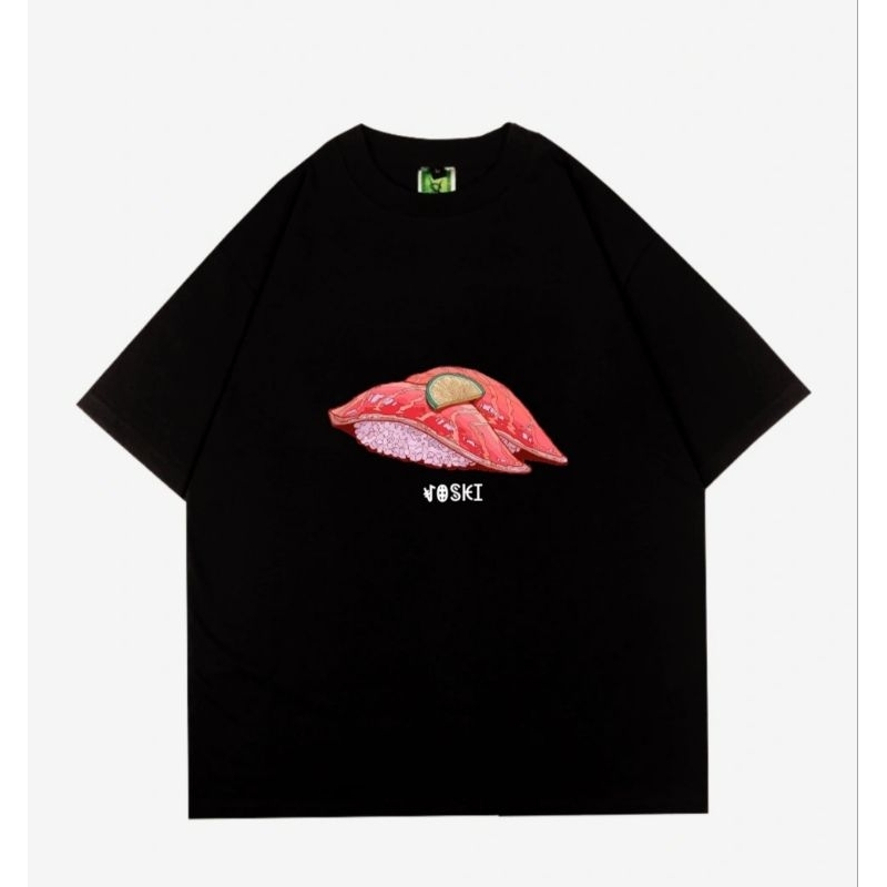 kaos sushi voski tshirt pria distro atasan wanita oversize