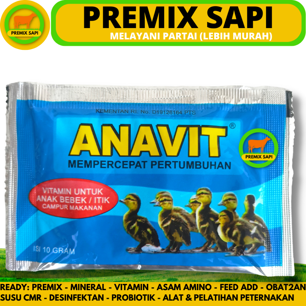 ANAVIT 10 GRAM EKA FARMA - Vitamin Anak Bebek Itik Mempercepat Pertumbuhan - Vitamin DOD Anak Bebek
