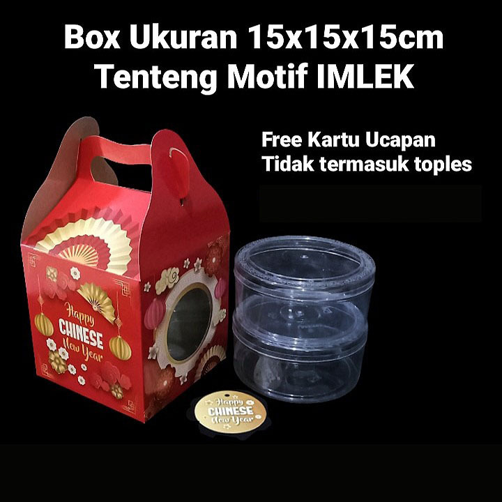 

(10 pcs) kardus tenteng dus toples kue kering 250gr isi 3 box imlek sincia chinese new year ukuran 13x13x14cm
