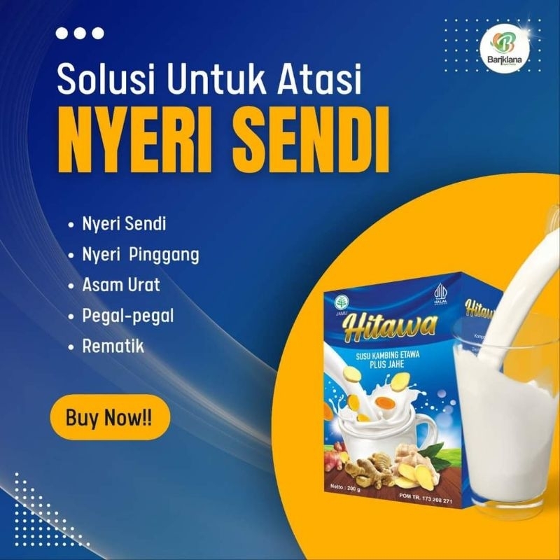 

HITAWA Susu Kambing Etawa Plus Jahe 200g | Etawa Plus Jahe | Kunyit | Temulawak | Mengobati Nyeri (HARGA ECER 1 BOX)