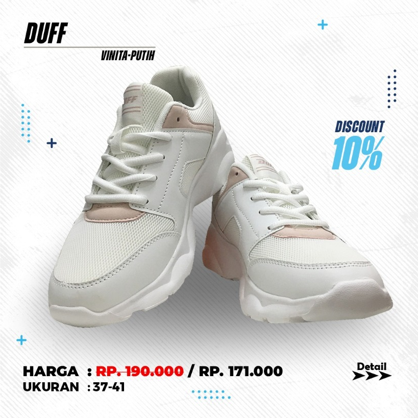 SEPATU Casual DUFF VINITA - PUTIH Original