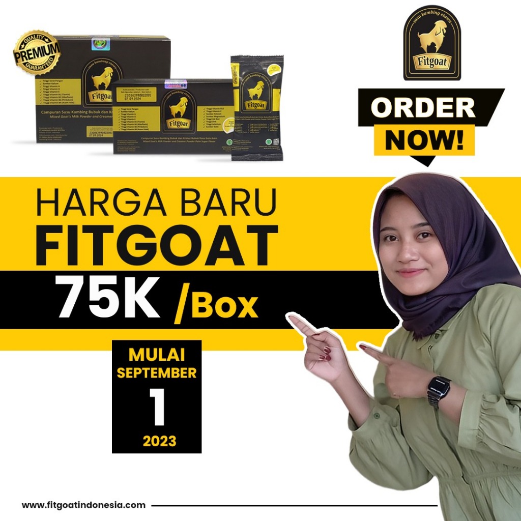 

Fitgoat, Susu Kambing Etawa herbal dengan habbatussauda, kurma, dan gula aren plus ekstra malt.