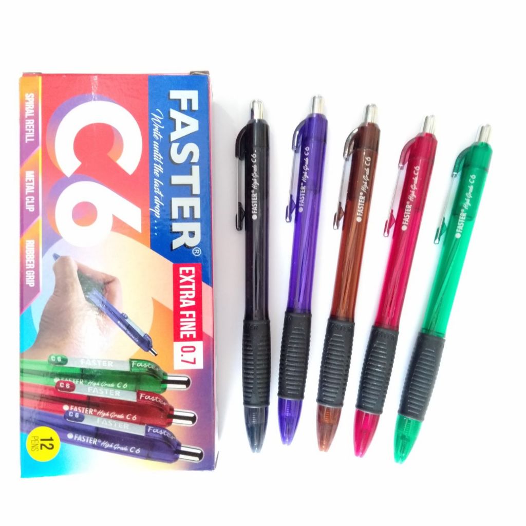 

Pulpen Faster C6 0.7 mm/Ballpoint Faster/Pena Hitam