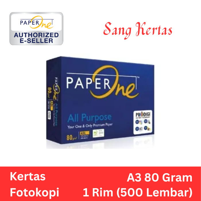 

Kertas HVS A3 80 gram Paperone 1 rim (500 lembar)