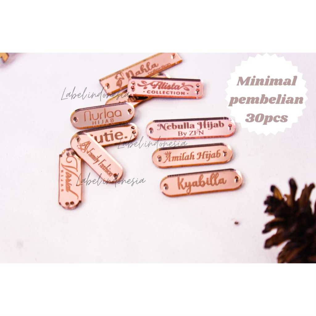 

(ROSEGOLD) Label Hijab/Logo Jilbab Akrilik/rebranding baju/ BRAND / LOGO / MERK