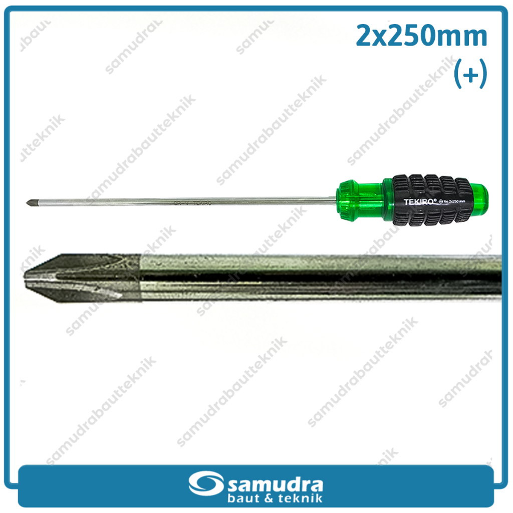 Obeng Karet 10" Plus TEKIRO Kembang Tangan PH2 Screwdriver Plus 250 mm