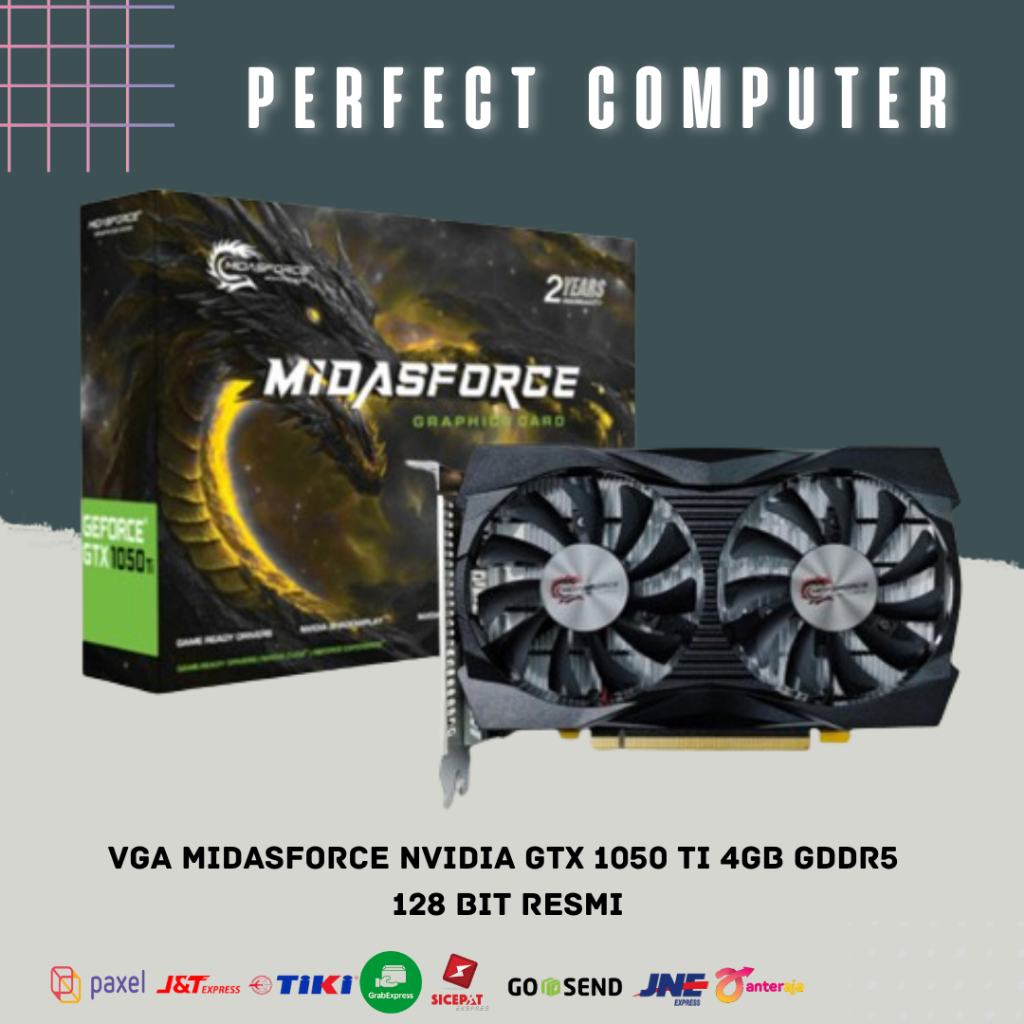 VGA Midasforce NVIDIA GTX 1050 Ti 4GB GDDR5 128 Bit Resmi GTX1050
