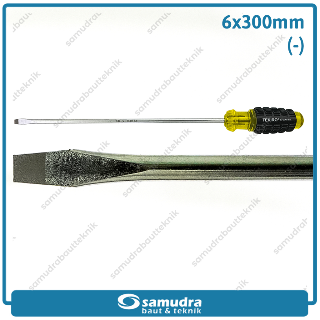 Obeng Karet 12" Minus TEKIRO Tangan SL6 Screwdriver Min Panjang 300 mm