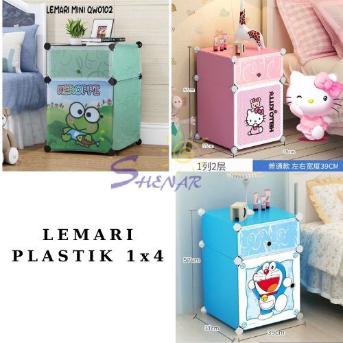 LEMARI PORTABLE / LEMARI PELASTIK MINI 1x2/ LEMARI MINI / LEMARI BONGKAR PASANG