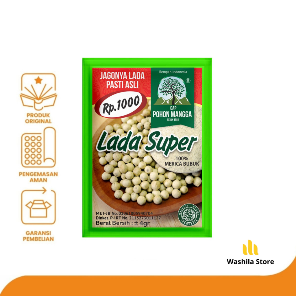 

RENCENG - Bumbu Masak LADA Super Bubuk Merica White Pepper Instan Kemasan - Cap Pohon Mangga