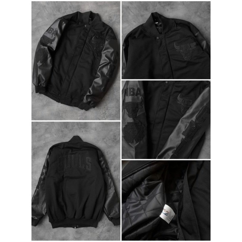 varsity jacket NBA x CHICAGO BULLS embroidery black