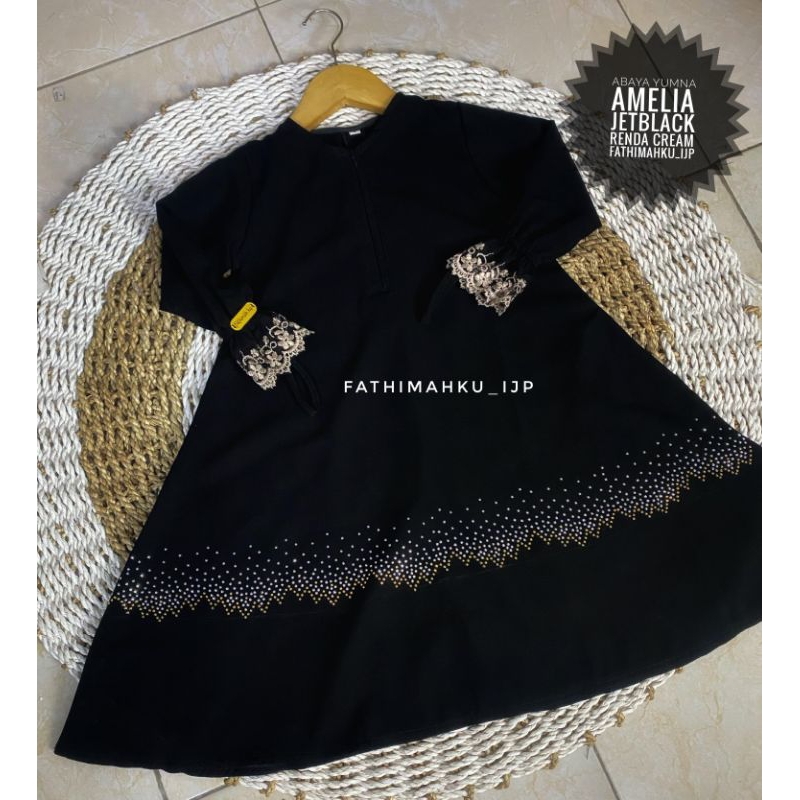 Abaya Yumna Amelia Couple Ibu dan Anak/Gamis Hitam Syar'i Muslimah Murah/Abaya Masturoh Temboro by F