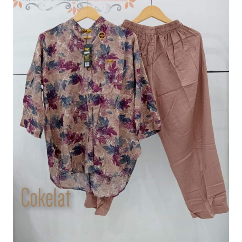 Lizza Oneset Setelan Botega Bunga Motif Bahan rayon SETCEL wanita Kekinian