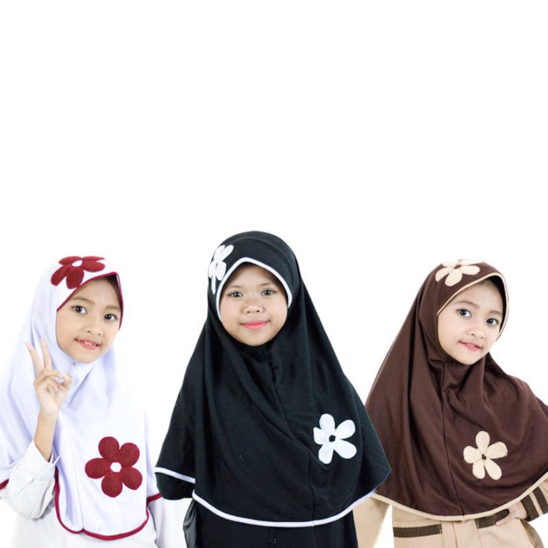 𝐀𝐙𝐊𝐄𝐄𝐀 - Jilbab Instan Vania Bunga/HIjab Sekolah anak SD Premium