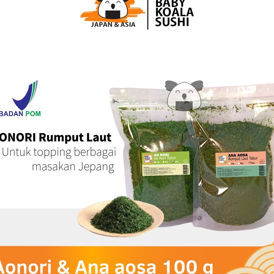 

Kirim Langsung AONORI Bubuk Nori 100 g │Ao Nori Powder Import Taburan Takoyaki │ Seaweed Powder Mentai