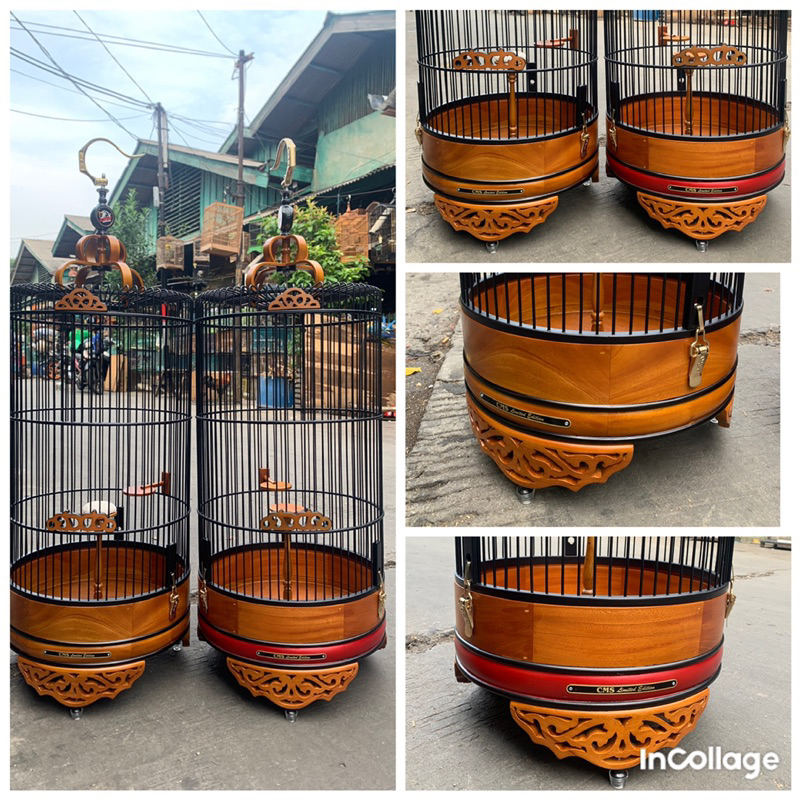 SANGKAR KANDANG BRANJANGAN CMS JATI UKIR D38cm