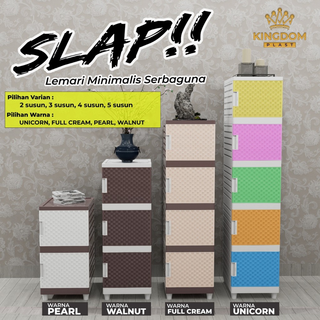 LEMARI PAKAIAN PLASTIK LEMARI BAJU SLAP LACI MINI MURAH SLAP KINGDOM
