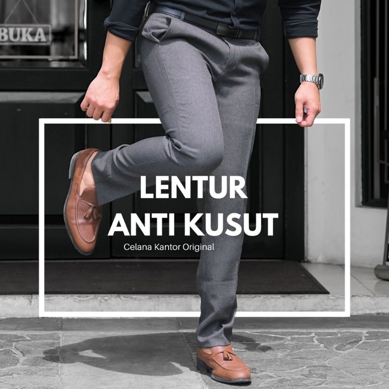 CELANA KAIN FORMAL CELANA KAIN  SLIMFIT PRIA FORMAL CELANA SLIMFIT KANTOR CELANA KAIN HITAM CELANA B