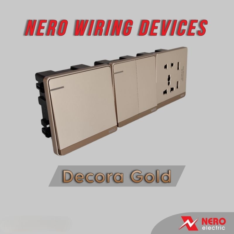 NERO Saklar Decora Gold