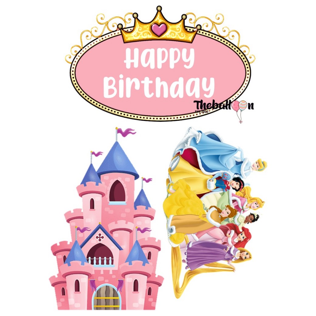 Topper Cake Disney Princess Mewah / Topper Cake Custom Nama Umur