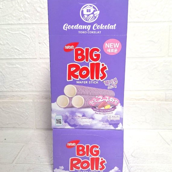 

TIPE CGD600 Wafer Richeese Richoco Nabati Big Roll's Rolls Korean Goguma Chocolate Wafer Stick Keju Cokelat 1 Box Isi 20 Pcs x 7 gr