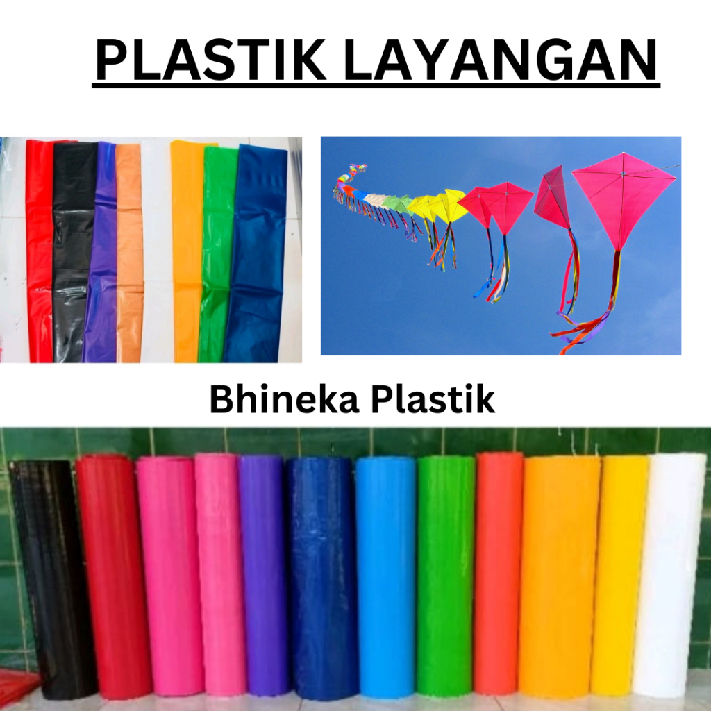 Plastik Layangan Tebal, Plastik Layang Warna Warni, Plastik Lembaran Permeter, Plastik PE