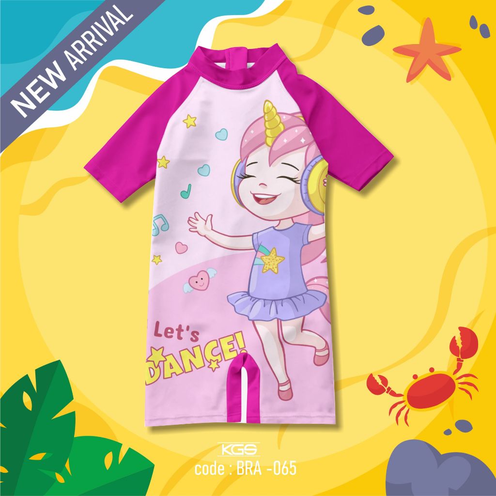 Baju Renang Anak Perempuan Umur 0 1 2 3 4 5 6 7 8 9 Tahun Bahan Spandek Balon Swimsuit Karakter