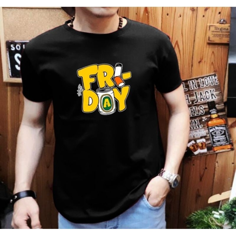 KAOS DISTRO KAOS COWOK JUMBO LENGAN PENDEK MOTIF DTF GAMBAR FRIDAY KEREN MURAH