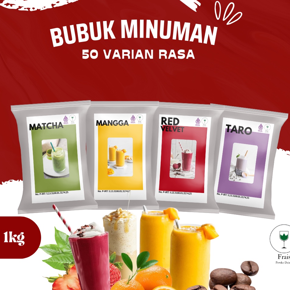 

Kode UBS020 BUBUK MINUMAN RASA 1KG / SERBUK MINUMAN ANEKA RASA / BUBUK MINUMAN KEKINIAN / MINUMAN INSTAN / MINUMAN BOBA / BOBA DRINKS