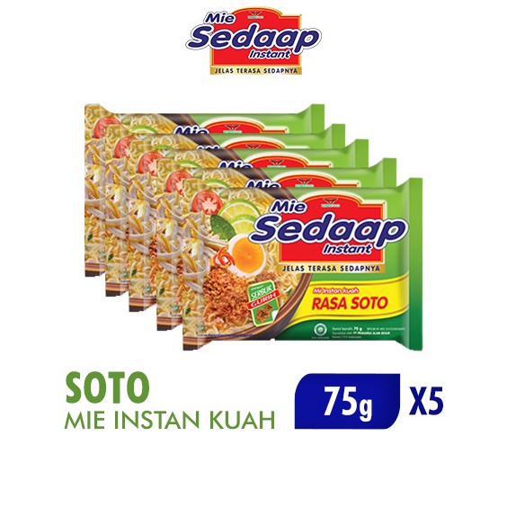 

Kode LFA577 Sedaap Mie Instan Soto Bag 75 gr x5