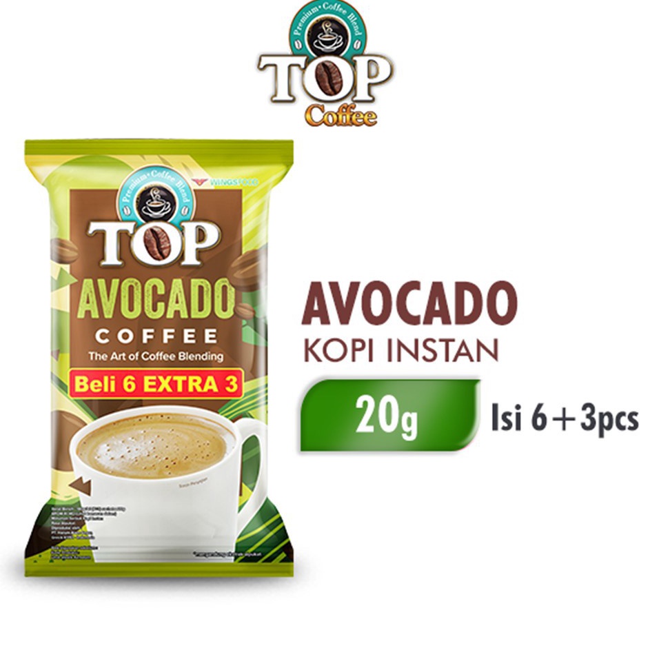 

Kode DAV266 Top Coffee Kopi Instan Avocado 22 gr isi 6 + 3 pcs