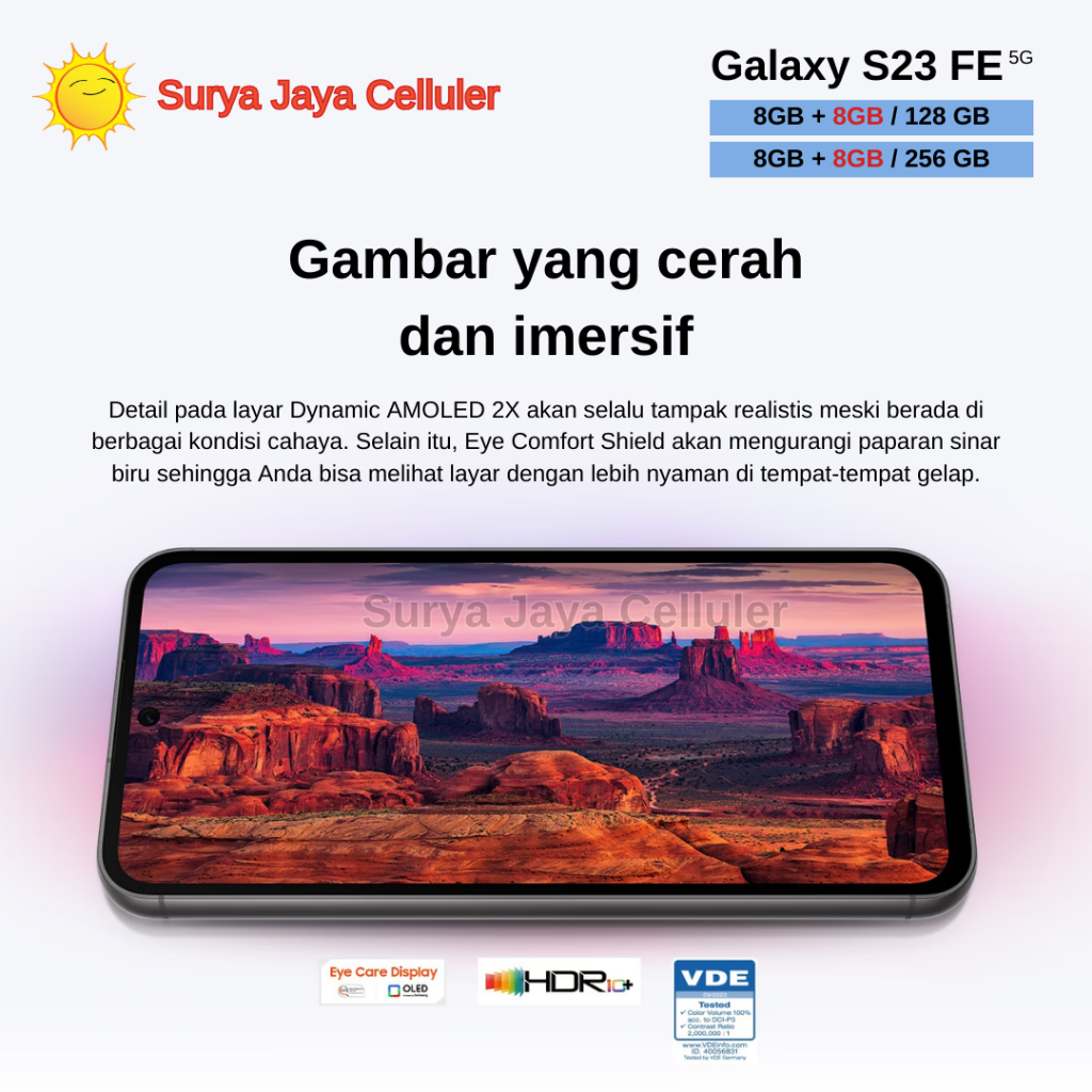 Samsung Galaxy S23 FE 5G 8/256GB, S23 FE 5G 8/128GB (Garansi Resmi Samsung)