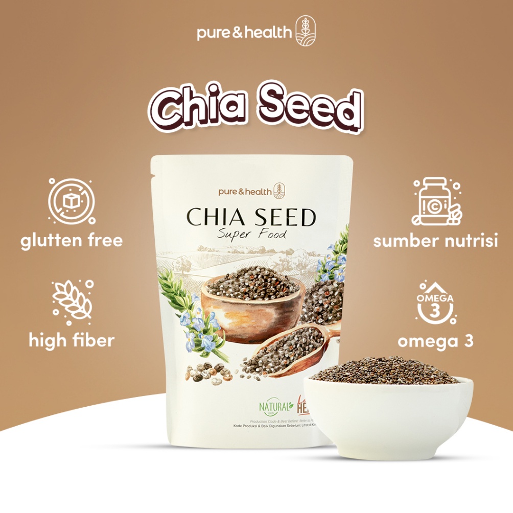 

[⁑C7&] Chia Seed Organik 1 Kg Black Chiaseed Diet Original Natural Super Food Stock Terupdate
