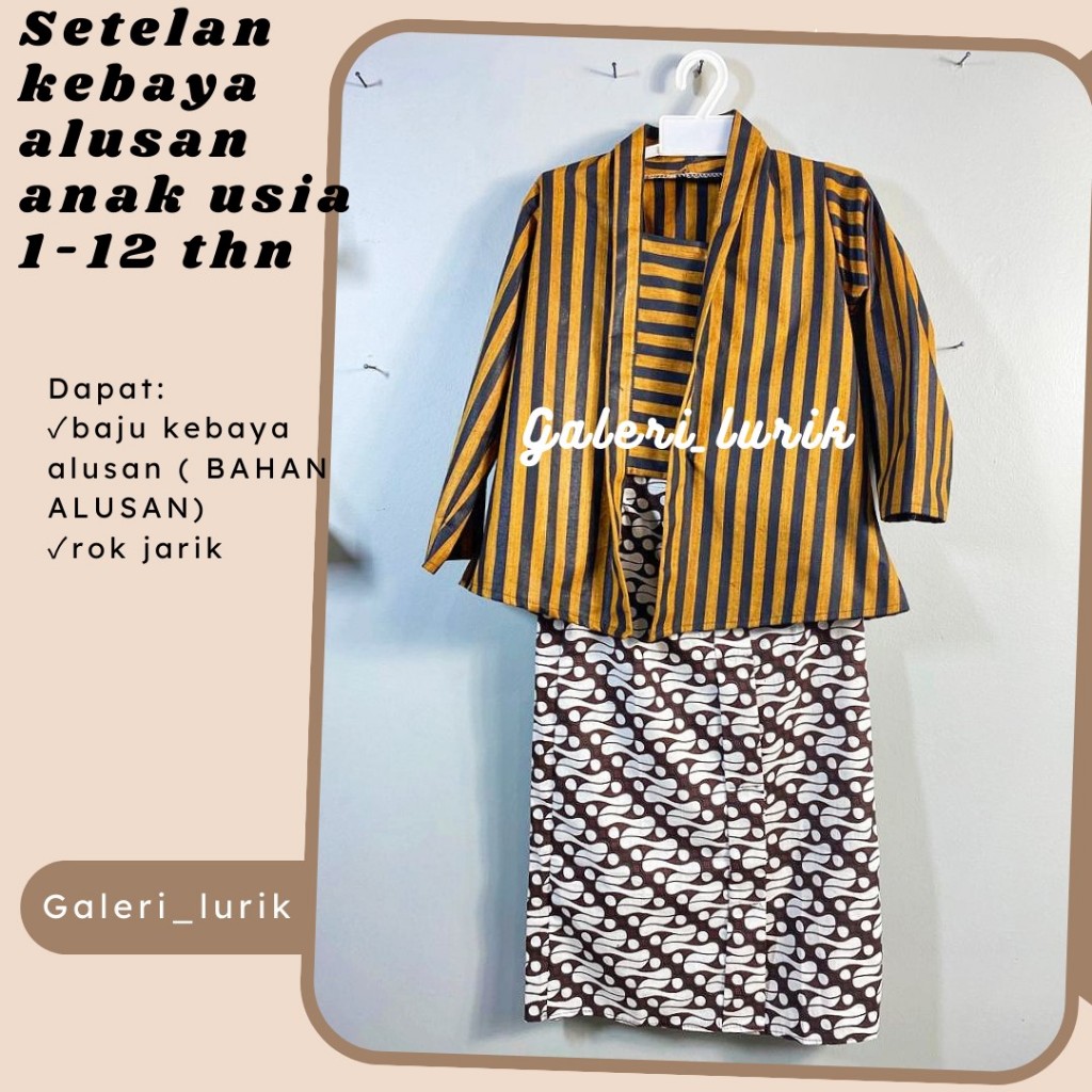 Baju Jawa Anak Perempuan -Setelan Kebaya Lurik Anak Perempuan// Baju Adat Jawa Anak// Kebaya Anak Pe
